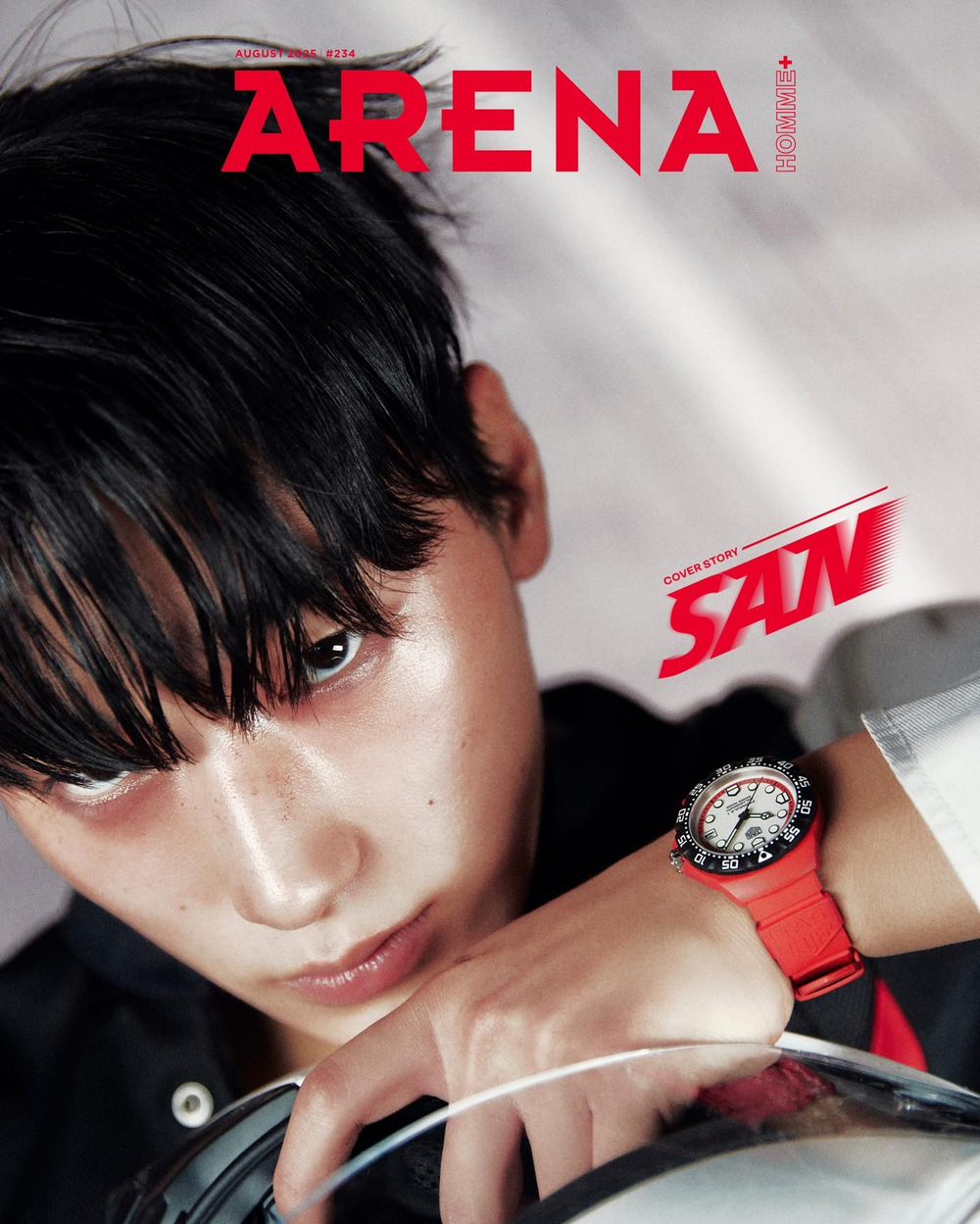 публикация ARENA HOMME + - 2025.08 ATEEZ SAN A Type