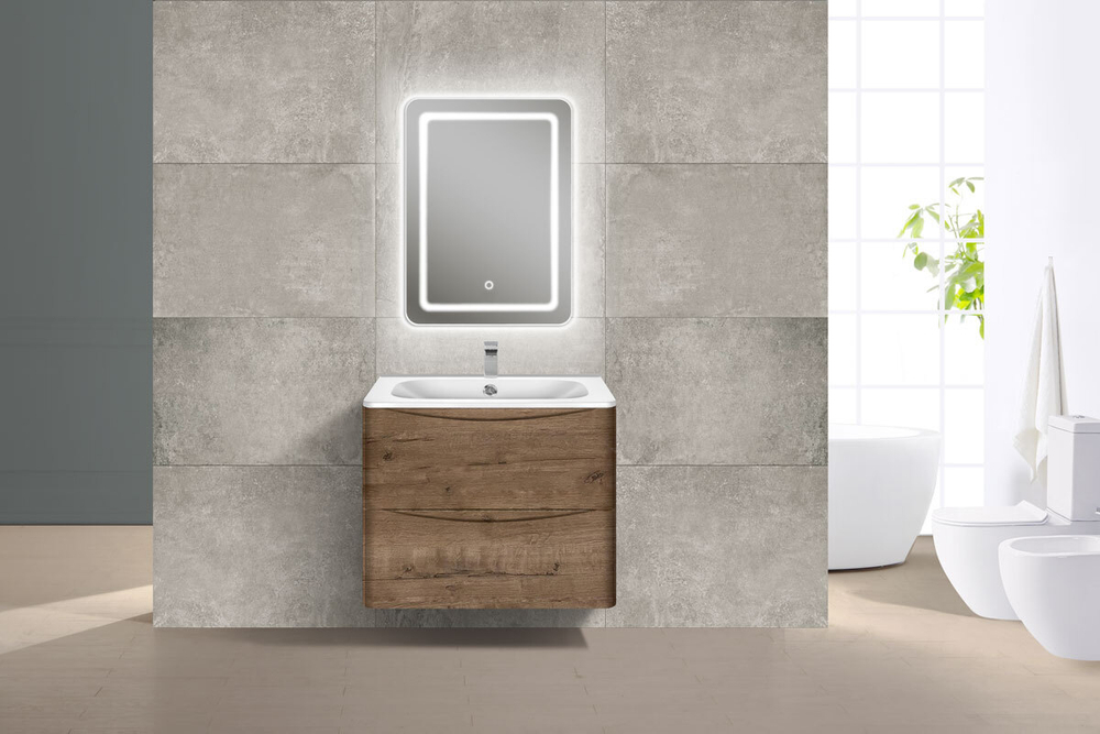 Тумба под раковину Vincea Paola 600 подвесная, 2 выкатных ящика soft close, Beton