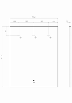 Зеркало Vigo Quadro Classic 800 (800х1000х32 мм) сенсорное с подсветкой Ambilight (z.QUA.80.Classic)