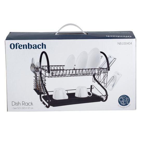 Сушилка для посуды двухъярусная Ofenbach NB 100404 (52х24,5х37 см) черная