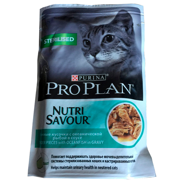 Влажный корм Pro Plan Nutrisavour Sterilised с океанической рыбой для стерилизованных кошек 85 г.