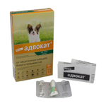 АДВОКАТ Капли от блох, чесоточных клещей и гельминтов для собак 1-4 кг (1 пипетка)
