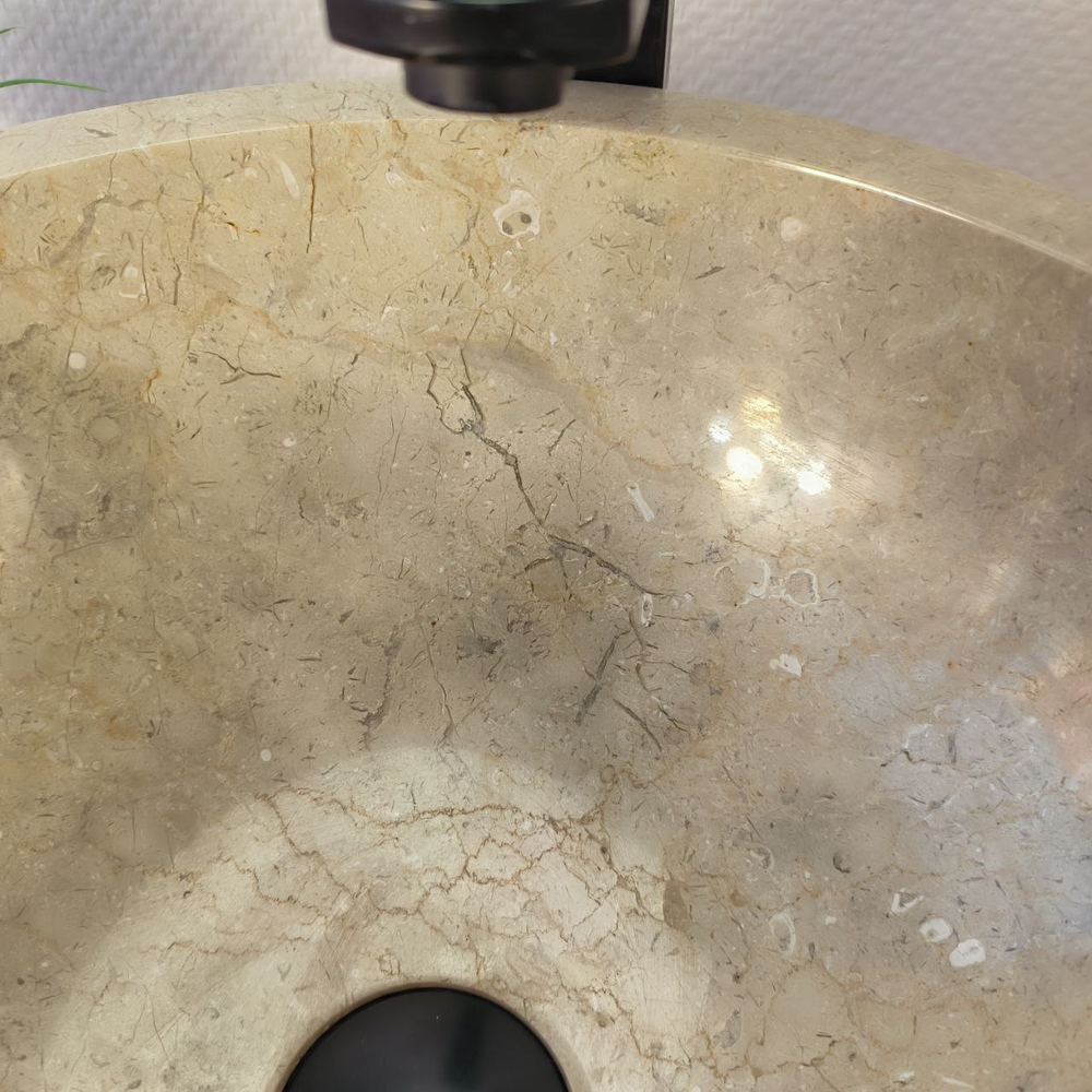Раковина из мрамора Bowl Cream Dotted BM-66094 40х40х17 из натурального камня