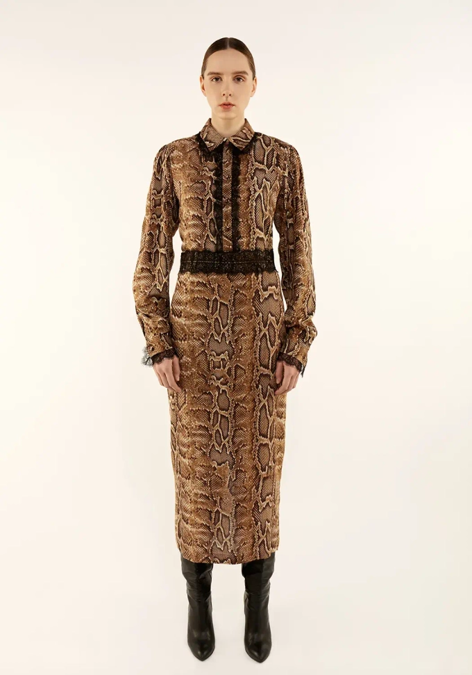 Платье «Питон», коричневый