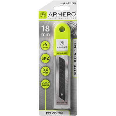 Лезвие ARMERO сегментное 18мм Black (5 шт.)   A512/318
