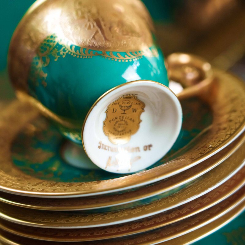 Кофейный сервиз на 6 персон «Богемский изумруд»