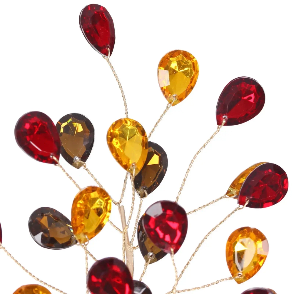 Ветка декоративная «Драгоценный камень» 23 см, Янтарь/Шоколад