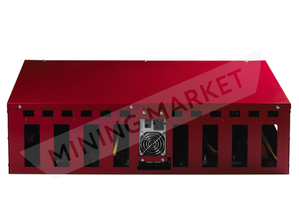 Тушка для майнинга на 8 видеокарт "RED-СТАНДАРТ", шумная