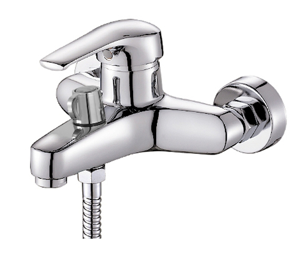 Смеситель для ванны однорычажный латунный H30022 с коротким изливом, хром