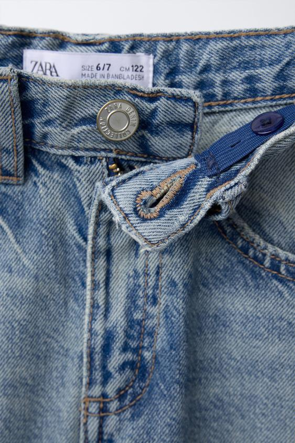 ZARA ДЖИНСЫ СВОБОДНОГО КРОЯ, ГОЛУБОЙ