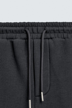 ZARA ДЖОГГЕРЫ INTERLOCK RELAXED FIT, ТЕМНО-СЕРЫЙ