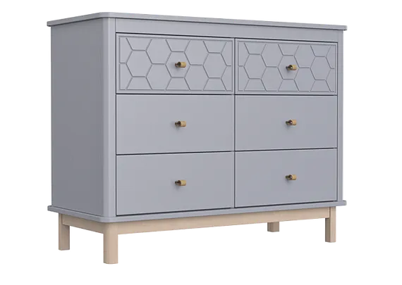 Комод Classic 6 ящиков с фрезеровкой "Мозаика" (серый)
