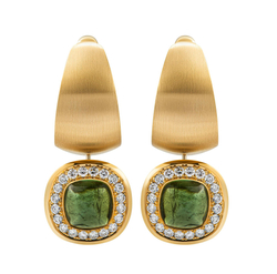 Серьги с Турмалином и Бриллиантами, Эмаль, E0176-71/4