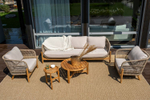 Диванная группа из тика Joygarden ТАЛАРА со столами АСПЕН, Natural Teak, бежевый