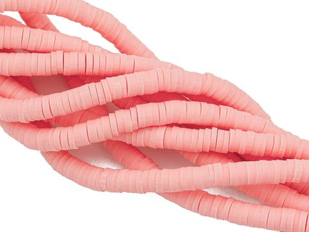 Нить каучуковых бусин 4мм, персиковый (опт)