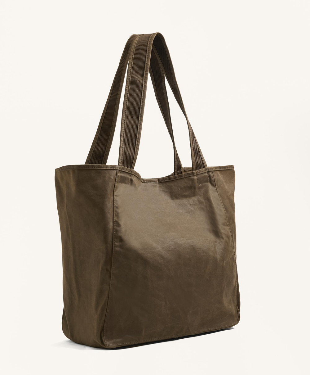 OYSHO Вощеная сумка-шоппер, темный хаки