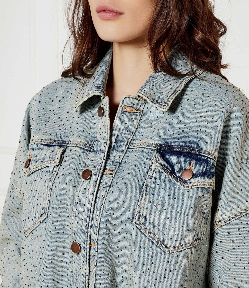 Джинсовая куртка GUESS - голубой(W5GN90 D5LQ2)