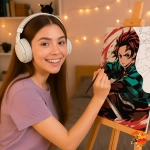 Картина по номерам Клинок рассекающий демонов Танджиро Камадо