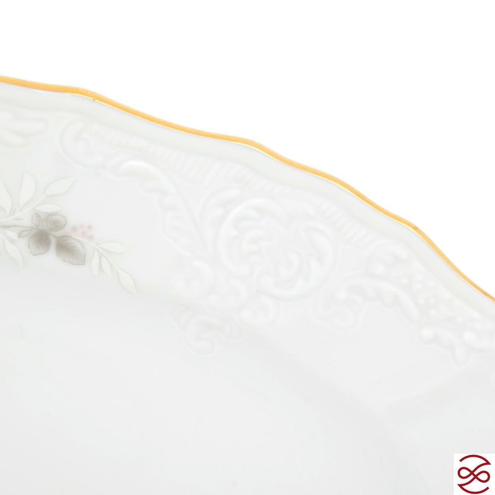 Блюдо овальное Bernadotte Серая роза золото 26 см