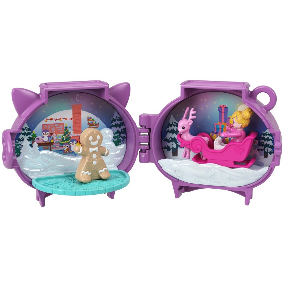 Polly Pocket - Рождественский компактный набор 2-PAK + аксессуары JGM53