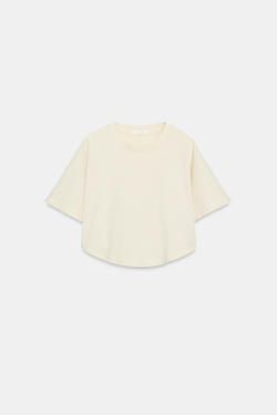 ZARA УКОРОЧЕННЫЙ ТОП С ЭФФЕКТОМ ПОТЕРТОСТИ, ЖЕЛТЫЙ