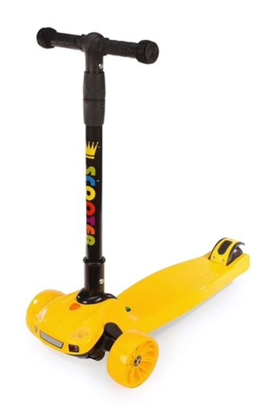 Самокат 3-х колесный, свет, звук, 02С (желтый)
