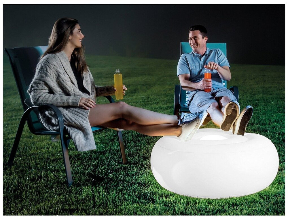 Надувной пуф Intex с Led подсветкой 68697, 86х86х33 см