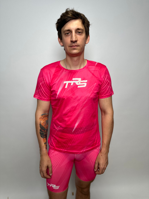 Футболка для бега TRS pink QR