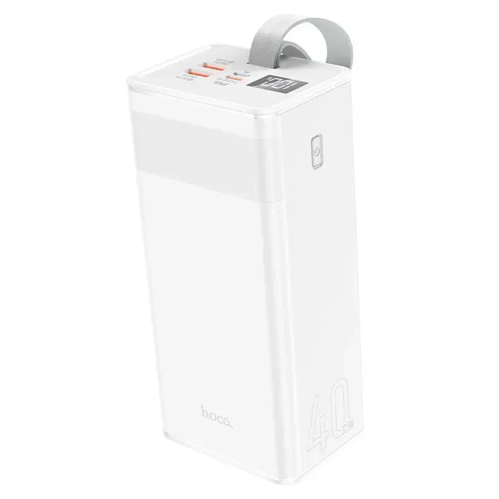Внешний аккумулятор Hoco J86 40000mAh 2хUSB/Type-C/Micro-USB/LED-фонарик (белый)