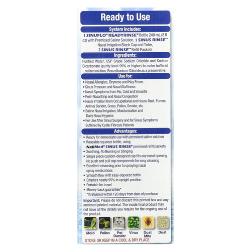 NeilMed, SinuFlo ReadyRinse, смесь для промывания носа, набор из 2 предметов
