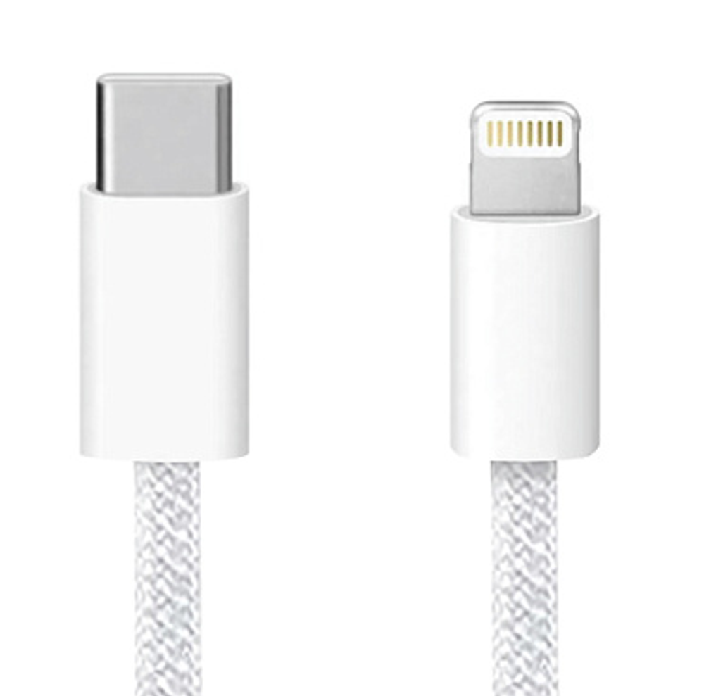 Кабель USB "WALKER" C860, 30W, Type-C-Lightning, поддержка PD, нейлон, белый