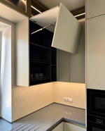 Элегантная кухня с интегрированной мойкой в акриловую столешницу