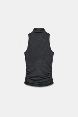 ZARA МЯГКИЙ ТОП-ХАЛТЕР, АНТРАЦИТОВО-СЕРЫЙ