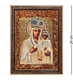 AMB-03/ 5 Икона Божией Матери «Тамбовская» (с янтарной крошкой) H-24см