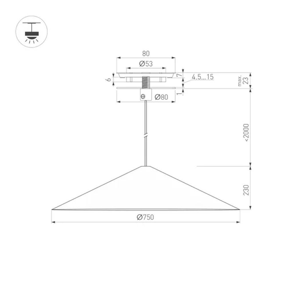 Светильник SP-MAKOTO-R750-14W Warm3000 (WH, 36 deg, 230V, TRIAC) (Arlight, IP20 Металл, 3 года) 054409