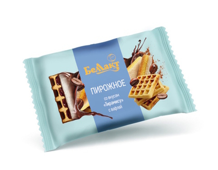 Пирожное глазированное с творогом на вафле со вкусом Тирамису 100г. Беллакт