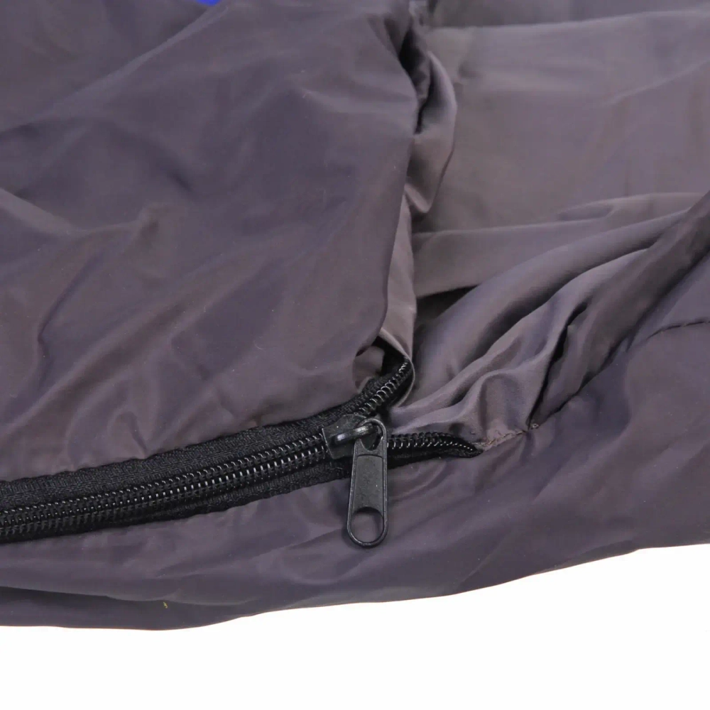 Спальник одеяло с капюшоном 210*70см 1400гр серо-синий +0С