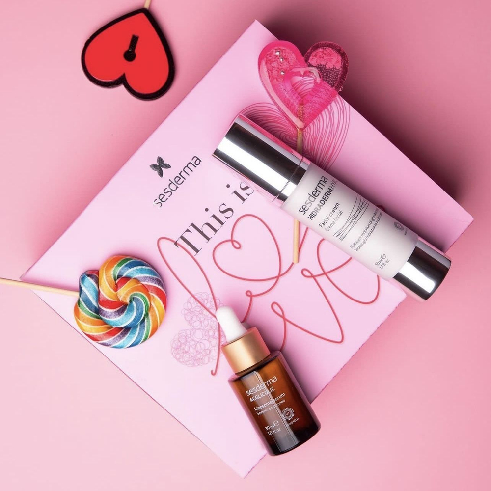 Подарочный набор Sesderma: ACGLICOLIC Сыворотка с гликолевой кислотой, 30 мл + HIDRADERM HYAL Крем увлажняющий для лица, 50 мл