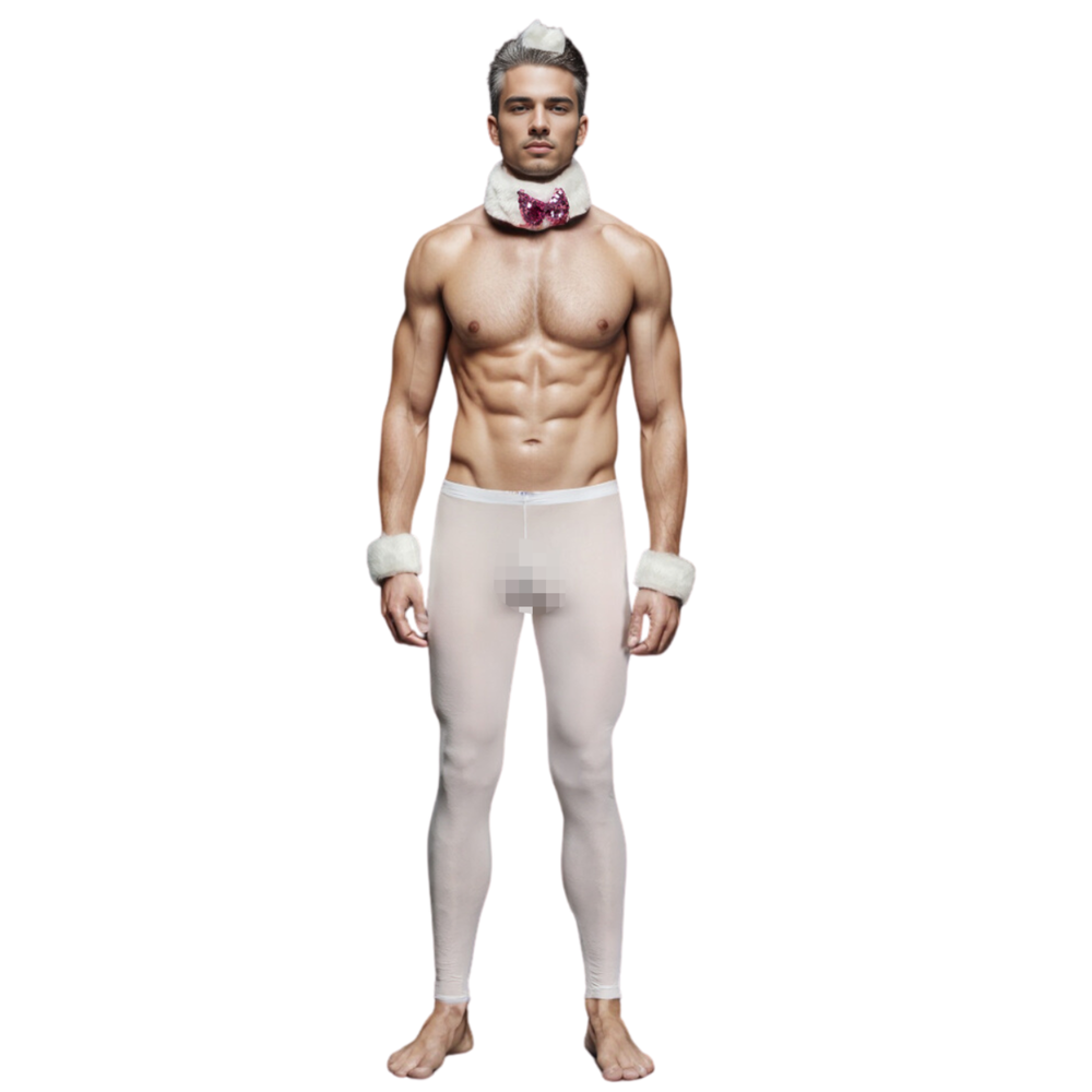 Мужской костюм "Заяц" 4в1 белый LaBlinque LB15718