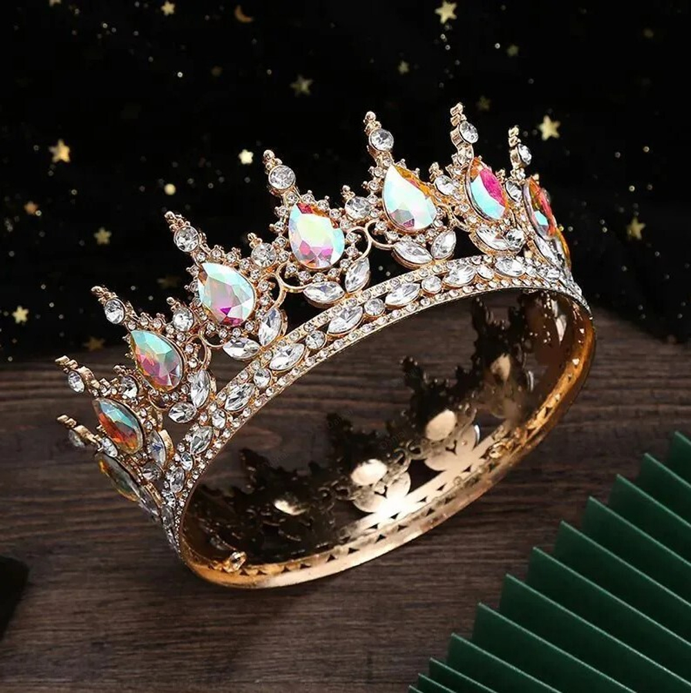 Корона для торта золото-белый 12х6 см