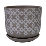 Горшок керамический Кросс серый бук d15,4 h12,9 v1,6