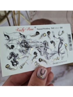 Lucky Rose Слайдеры наклейки для длинных ногтей Foil 064