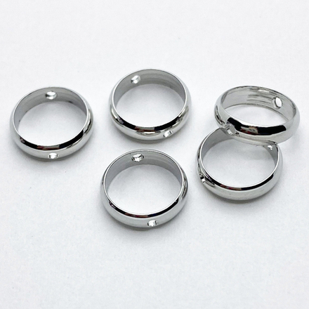 Коннектор-рамка, цвет родий, размер 9,5 мм, внутренний диаметр 8 мм, цена за 1 шт