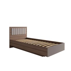 МС Роза Кровать 900 Орех Франклин/Бежевый Скин, ДСВ Мебель