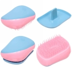 Расческа массажная компактная «Harizma», цвет голубой/розовый, в пластиковой коробке, 8*6см