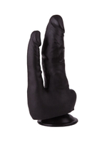 Двойной фаллоимитатор LOVETOY на присоске, 17 см, черный