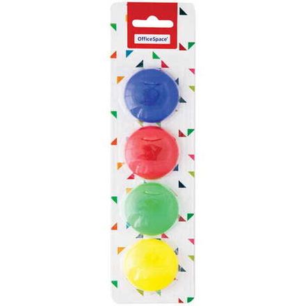 Магнит для магнитно-маркерных досок, диаметр 4см, 4шт/упак, Спейс