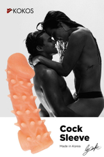 Телесная закрытая насадка с пупырышками Cock Sleeve 005 Size M - 15,6 см. (Цвет: телесный)