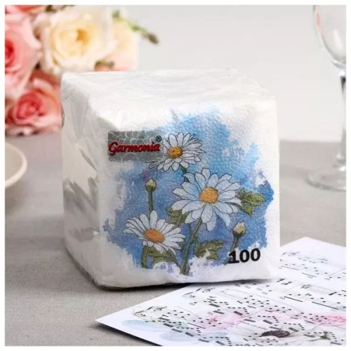 Бумажные салфетки "Гармония Цвета" (ромашка) 100шт