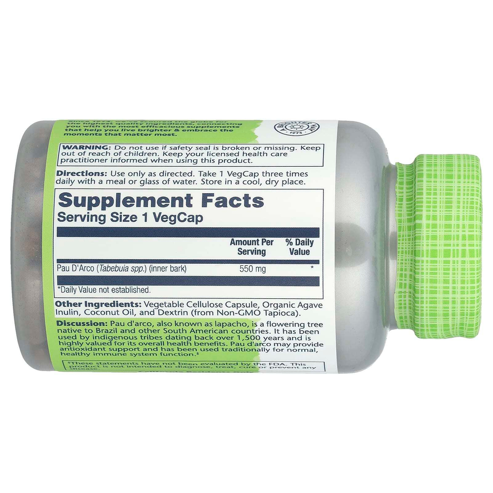 Solaray, True Herbs, кора муравьиного дерева, 550 мг, 100 растительных капсул